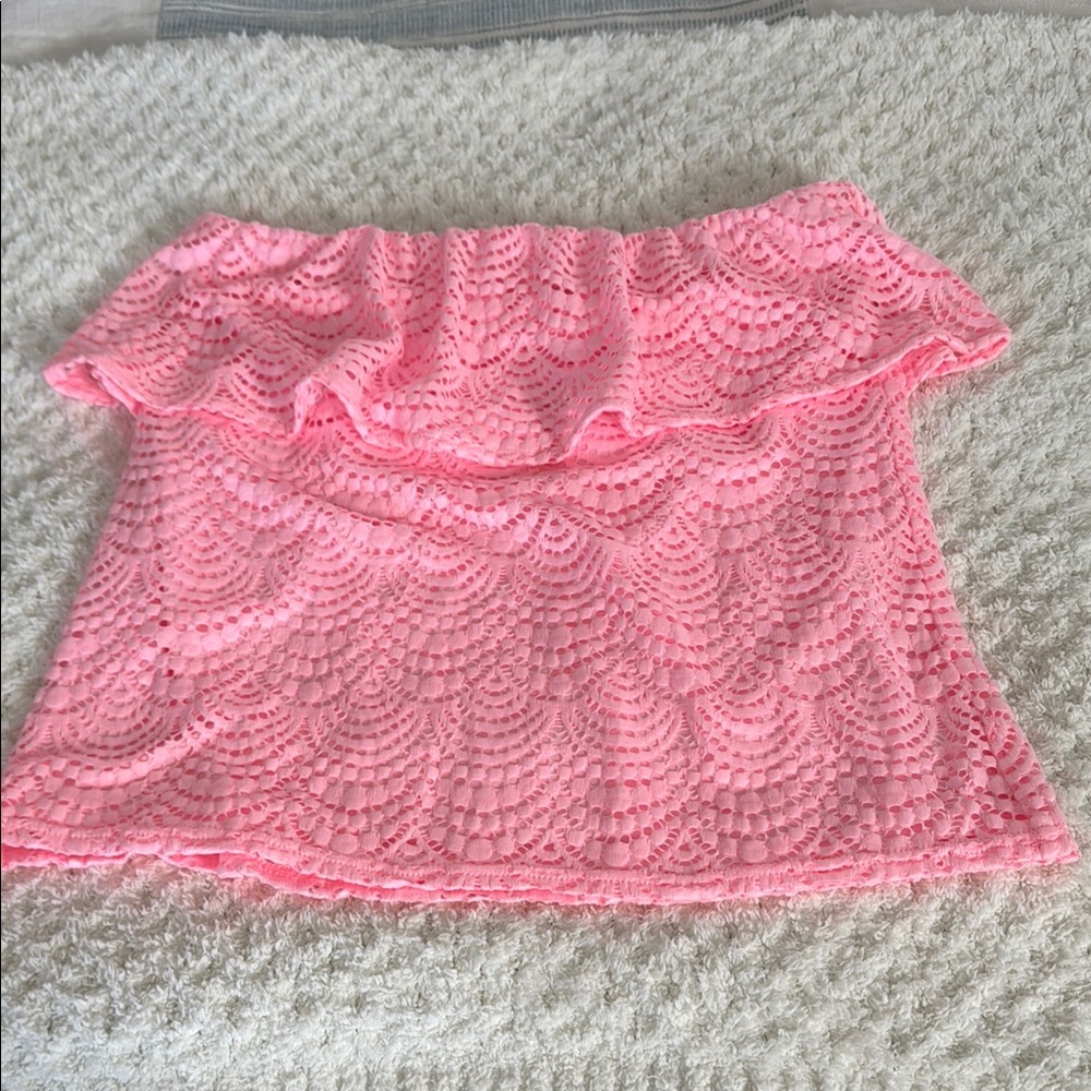 Lily Pulitzer Pink Off-Shoulder Lace Top